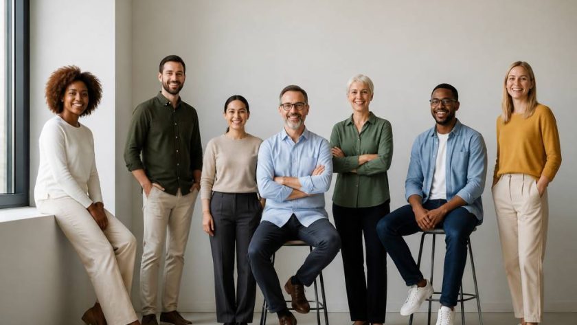 Photo d'equipe originale pour dynamiser la communication d'entreprise