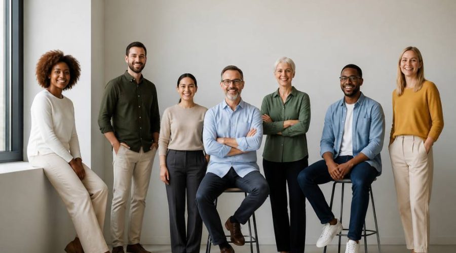 Photo d'equipe originale pour dynamiser la communication d'entreprise