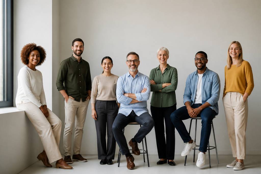 Photo d'equipe originale pour dynamiser la communication d'entreprise